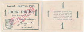 Inowrocław - 1 marka 1919 - stempel EINGELÖST

Unieważniony egzemplarz.&nbsp;
Pięknie zachowane.&nbsp; 

Grade: UNC-/UNC 
Literature: Podczaski ...