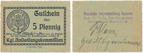 Posen - Gr.Golle - Ansiedlungskommission - 5 Pfennig (1914)
Poznań - Gorzewo - Królewska Komisja Osadnicza - 5 fenigów (1914)

Rzadki bon niemiecko...