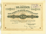 Spółka Akcyjna Górnictwa i Przemysłu Naftowego, Em.2, 200 koron 1921
 Akcja spółki z siedzibą w Wiedniu, która była właścicielem pól naftowych na ter...
