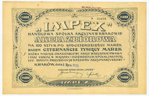 IMPEX, Akcja Zbiorowa 01.07.1923, 100x140 marek 1923
 Spośród akcji spółki „Impex” te o wyższych nominałach są rzadsze, co nie zawsze jest regułą. Ty...