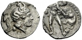  The M.L. Collection of Coins of Magna Graecia and Sicily   Lucania, Heraclea  Nomos circa 400-370, AR 8.09 g. Head of Athena r., wearing Attic helmet...