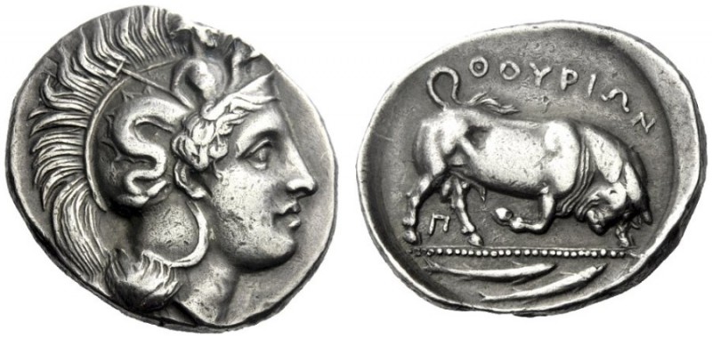  The M.L. Collection of Coins of Magna Graecia and Sicily   Thurium  Dinomos cir...