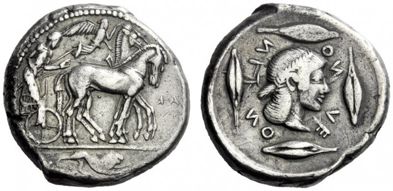  The M.L. Collection of Coins of Magna Graecia and Sicily   Leontini  Tetradrach...