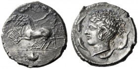  The M.L. Collection of Coins of Magna Graecia and Sicily   Syracuse  Tetradrachm circa 415-405, AR 16.41 g. Prancing quadriga driven l. by charioteer...