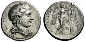  The M.L. Collection of Coins of Magna Graecia and Sicily   Syracuse  Tetradrachm, 310-305 under Agathocles (2nd period), AR 17.03 g. KOPAS Head of Ko...