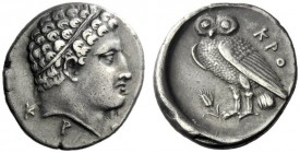  The J. FALM Collection: Miniature Masterpieces of Greek Coinage depicting Animals   Croton  Octobol (?) circa 300-250, AR 3.12 g. Head of young Herac...