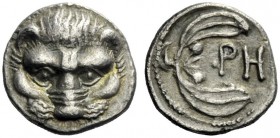  The J. FALM Collection: Miniature Masterpieces of Greek Coinage depicting Animals   Rhegium  Litra 415/410-387, AR 0.66 g. Lion’s scalp facing. Rev. ...