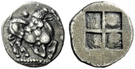  The J. FALM Collection: Miniature Masterpieces of Greek Coinage depicting Animals   Aegae  Trihemiobol circa 510-480, AR 1.02 g. Goat kneeling r., lo...