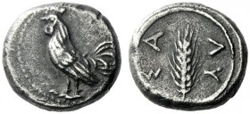  The J. FALM Collection: Miniature Masterpieces of Greek Coinage depicting Animals   Selymbria  Octobol circa 425-410, AR 4.16 g. Cockerel standing l....