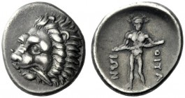  The J. FALM Collection: Miniature Masterpieces of Greek Coinage depicting Animals   The Oitiaioi  Hemidrachm circa 350, AR 2.78 g. Lion's head l. wit...