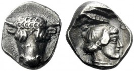  The J. FALM Collection: Miniature Masterpieces of Greek Coinage depicting Animals   Phokis, Federal Coinage  Triobol crica 449-447, AR 3.10 g. Facing...