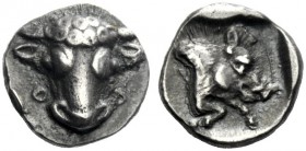  The J. FALM Collection: Miniature Masterpieces of Greek Coinage depicting Animals   Phokis, Federal Coinage  Obol circa 449-447, AR 1.01 g. Facing bu...