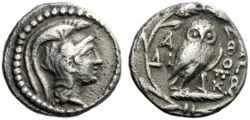  The J. FALM Collection: Miniature Masterpieces of Greek Coinage depicting Animals   Attica, Athens  Hemidrachm circa 161-160, AR 1.95 g. Head of Athe...
