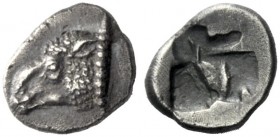  The J. FALM Collection: Miniature Masterpieces of Greek Coinage depicting Animals   Asia Minor, Uncertain mint  Hemiobol circa 500, AR 0.33 g. Sheep’...