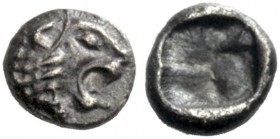  The J. FALM Collection: Miniature Masterpieces of Greek Coinage depicting Animals   Asia Minor, Uncertain mint  Tetartemorion circa 500, AR 0.18 g. L...