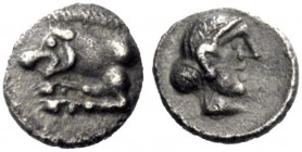  The J. FALM Collection: Miniature Masterpieces of Greek Coinage depicting Animals   Asia Minor, Uncertain mint  Tetartemorion circa 4th century, AR 0...