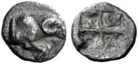  The J. FALM Collection: Miniature Masterpieces of Greek Coinage depicting Animals   Cebren  Obol (?) 475-450, AR 0.42 g. Forepart of ram r. Rev. Quad...