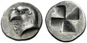  The J. FALM Collection: Miniature Masterpieces of Greek Coinage depicting Animals   Aeolis, Cyme  Hemiobol circa 480-450, AR 0.51 g. Eagle head l.; i...