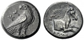  The J. FALM Collection: Miniature Masterpieces of Greek Coinage depicting Animals   Aeolis, Cyme  Hemidrachm circa 350-250, AR 2.01 g. KY Eagle stand...