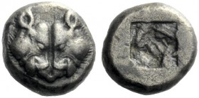  The J. FALM Collection: Miniature Masterpieces of Greek Coinage depicting Animals   Lesbos, Mytilene  Diobol circa 500-450, AR 1.26 g. Two confronted...