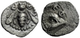  The J. FALM Collection: Miniature Masterpieces of Greek Coinage depicting Animals   Ephesus  1/48 stater after 546, AR 0.15 g. Bee seen above. Rev. E...