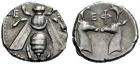  The J. FALM Collection: Miniature Masterpieces of Greek Coinage depicting Animals   Ephesus  Rhodian diobol circa 390-330, AR 0.99 g. E – Φ Bee seen ...