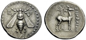  The J. FALM Collection: Miniature Masterpieces of Greek Coinage depicting Animals   Ephesus  Drachm circa 202-133, AR 4.12 g. E – Φ Bee seen from abo...