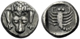  The J. FALM Collection: Miniature Masterpieces of Greek Coinage depicting Animals   Miletus  Trihemiobol circa 6th century BC, AR 0.58 g. Forepart of...
