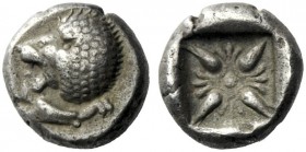  The J. FALM Collection: Miniature Masterpieces of Greek Coinage depicting Animals   Miletus  Obol circa 500-494, AR 1.10 g. Forepart of lion r., head...