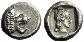  The J. FALM Collection: Miniature Masterpieces of Greek Coinage depicting Animals   Cnidus  Drachm circa 449-411, AR 6.18 g. Lion’s head r. with jaws...