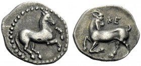  The J. FALM Collection: Miniature Masterpieces of Greek Coinage depicting Animals   Celenderis  Obol circa 425-400, AR 0.74 g. Horse prancing r. Rev....