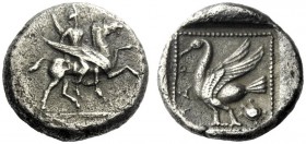  The J. FALM Collection: Miniature Masterpieces of Greek Coinage depicting Animals   Mallos  Drachm circa 400, AR 3.21 g. Bellerophon riding Pegasus s...