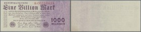 1 Billion Mark, 1.11.1923, Reichsdruck mit Serie A, Erh. unc.