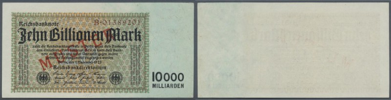 Deutsches Reich: 10 Billionen Mark 1923 mit rotem Überdruck ”MUSTER”, Ro.128M1, ...