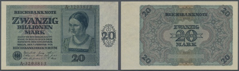 Deutsches Reich: 20 Billionen Mark 1924, Ro.135, leichte Stauchungen im Papier, ...