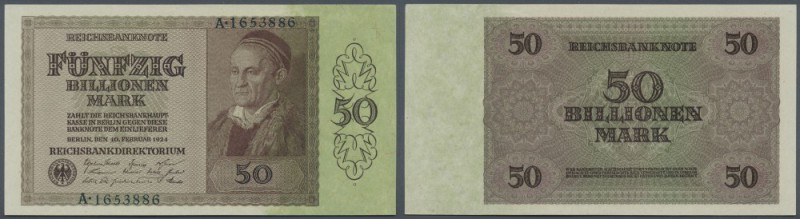 Deutsches Reich: 50 Billionen Mark 1924, Ro.136, minimale Stauchungen im Papier ...