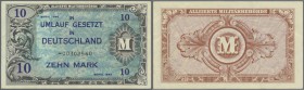 Germany: Allied Military Command 10 Mark 1944 REPLACEMENT Ro 203, Pick 194, with serial number -00302560 and ”secret sign” in form of a ”F” letter at ...