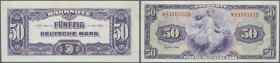 50 Deutsche Mark, 1948, Ro. 242, in leicht gebrauchter Erhaltung mit nur sehr leichter Mittelfalte, 2 Pin-Löchern in der linken oberen Ecke, jedoch mi...