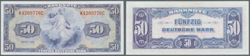 Bundesrepublik: 50 Deutsche Mark Serie 1948, Ro.242, gebrauchte Erhaltung mit me...