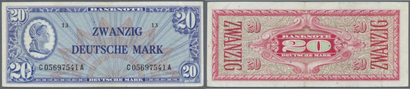 Bundesrepublik: 20 Deutsche Mark o.D.(1948), Ro.246a in gebrauchter Erhaltung, s...