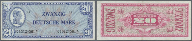 Bundesrepublik: 20 Deutsche Mark o.D.1948, Ro.246a, mehrere waagerechte und senk...