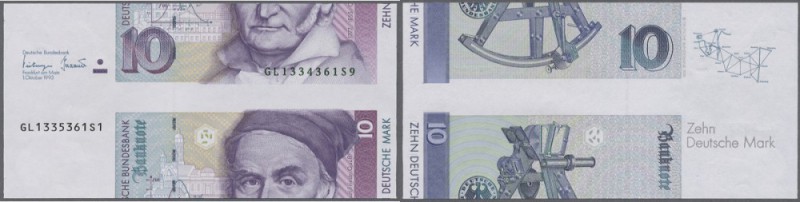 Bundesrepublik: Fehlschnitt einer 10 DM Note 1993, Ro.303a in kassenfrischer Erh...