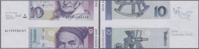 Bundesrepublik: Fehlschnitt einer 10 DM Note 1993, Ro.303a in kassenfrischer Erhaltung // G.F.R.: miscut of 10 Deutsche Mark 1993, P.38c in perfect UN...