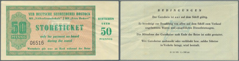 SCHIFFSGELD, VEB Deutsche Seereederei Rostock, Wertschein über 50 Pfennig, ”Stor...