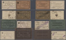 Deutsch-Ostafrika: kleine Sammlung mit 50 unterschiedlichen Noten von 1 bis 10 Rupien DOA der Ausgaben 1915 und 1916, Ro.912, 916, 921, 923, 927, 928,...