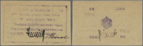 Deutsch Ostafrika: 10 Rupien Buschnote 1917, Ro.938a, leichte Papierstauchungen am unteren und rechten Rand, sonst einwandfrei. Erhaltung: XF German E...