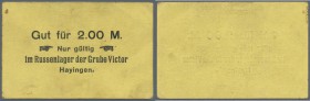 Hayingen (Lothringen), Russenlager der Grube Victor, 2.00 M., o. D. (ca. 1915), Erh. II-III, Ausgabestelle nicht bei Tieste