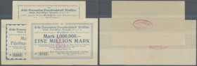 Bayreuth, Erste Bayreuther Porzellanwarenfabrik ”Walküre”, 100 Tsd., 500 Tsd., 1 Mio. Mark, 15.8. - 30.9.1923, Erh. II-, total 3 Scheine