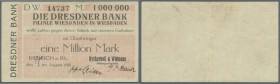 Biebrich, Dyckerhoff & Wiedmann AG, 1 Mio. Mark, 28. (hschr.) 8.1923, Scheck auf Dresdner Bank Wiesbaden, Datum nicht bei Keller, Erh. III