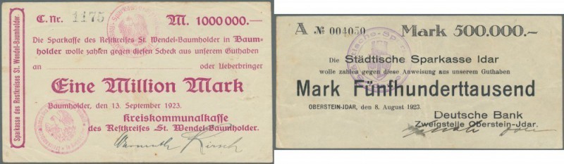 Baumholder, Kreiskommunalkasse des Restkreises St. Wendel=Baumholder, 1 Mio. Mar...